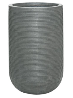Pottery Pots Ridged Horizontally Pot - Grijs