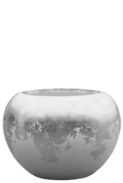 Baq Luxe Lite Glossy Pot - Wit En Zilver