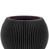 Capi Nature Groove Bol - Zwart -Planten Series capi nature groove bloempot zwart 2