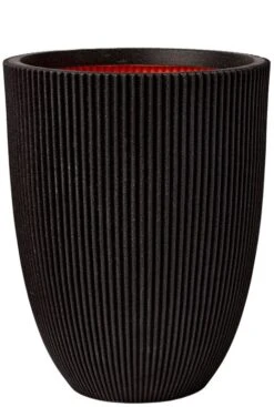 Capi Nature Groove Pot Vaas - Zwart