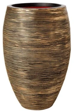 Capi Nature Rib Vaas - Zwart Goud