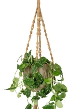 TS Collection Macrame Bloempothanger - Bruin